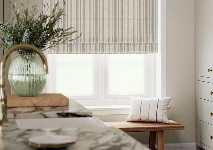 Santorini Stripe, Seaglass - Twist&Fit Roman Blind - Image 5